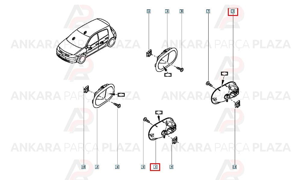 Megane 2 03 - 09 Ön Kapı İç Açma Kolu Sol 8200174075