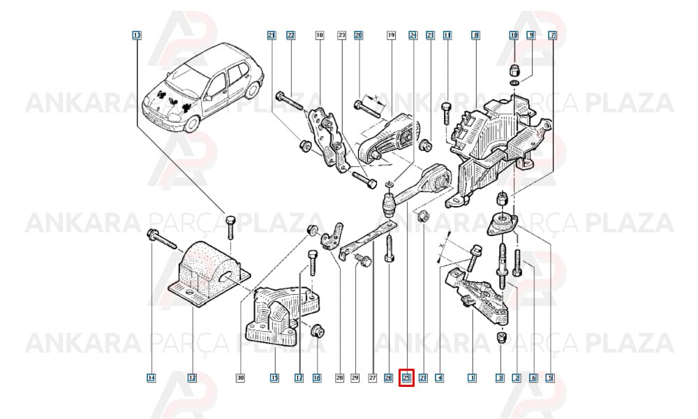 Motor Takozu Arka Clio 2 Kangoo 1,2 16V D4F