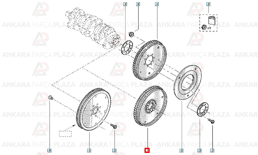 Laguna 2 2.0 16V Debriyaj Volanı İthal Orijinal 8200177160-1