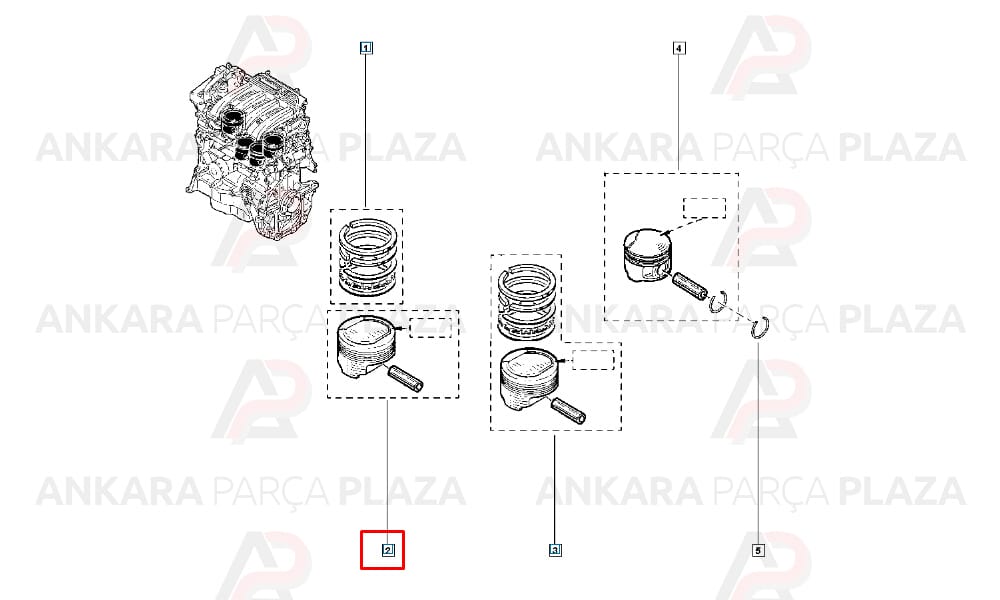 Megane 1 1.6 16V Silindir Onarım Seti (Piston, Segman) Std 79.5Mm Goetze