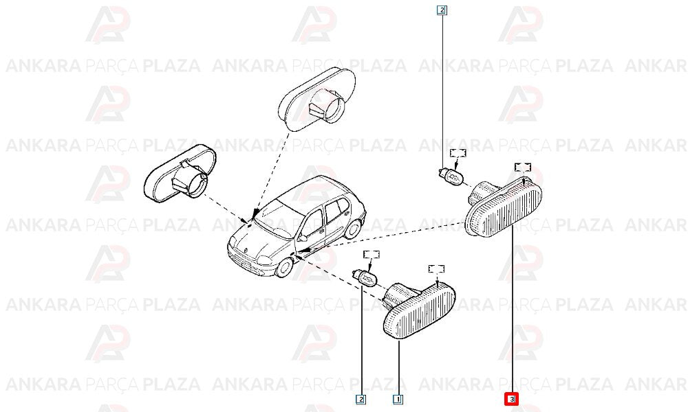 Clio Hb 98 - 01 Ön Çamurluk Sinyali Sağ Sol Aynı Adet Meydan