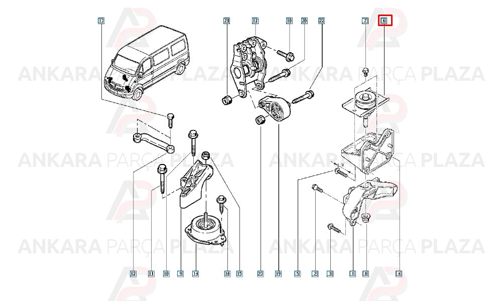 Motor Takozu Sol Master 1 - 2 2,5/2,8 1,9Dtı 2,5D