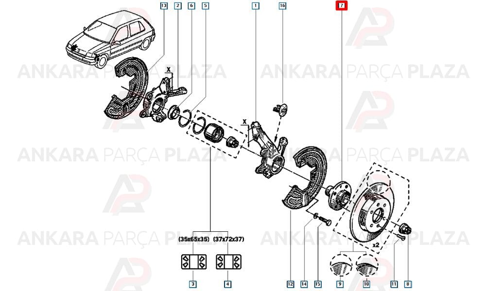 Renault 19 21 Clio Megane Tekerlek Poryası Ön Sağ Veya Sol Orijinal 8200208332