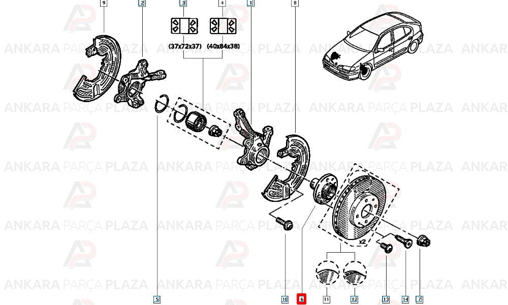 Kangoo Logan Megane Tekerlek Poryası Ön Sağ Veya Sol 5 Bijon Öcal