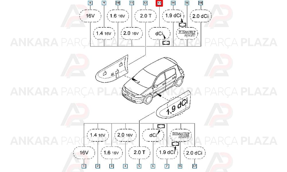 Monogram Dci Megane 2 8200209121