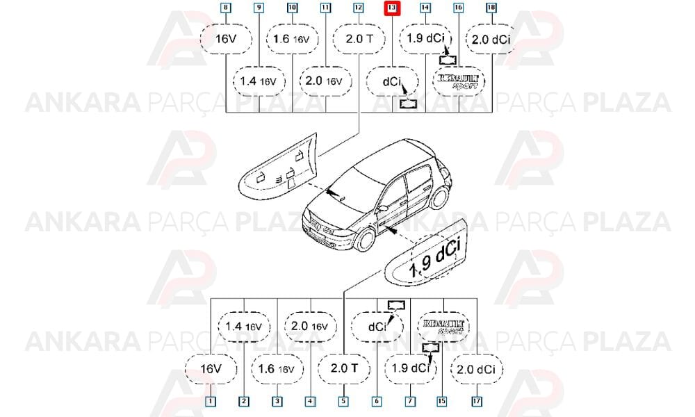 Monogram Dci Megane 2 8200209140