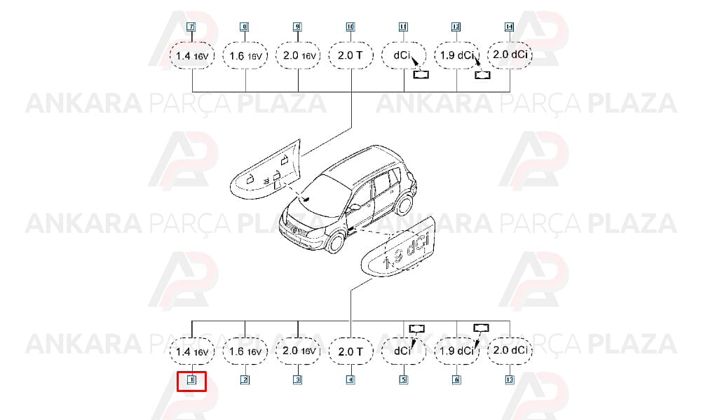 Kapı Bant Çıta Ucu 1.4 16V Yazı Siyah Sol Megane 2