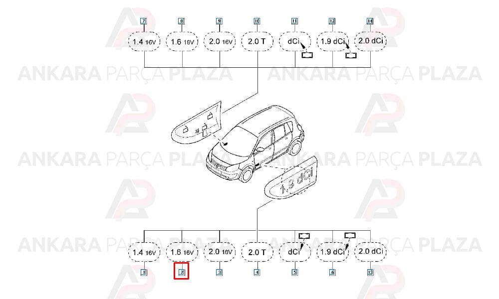 Monogram Yazı 1.6 16V Krom Sağ Megane 2