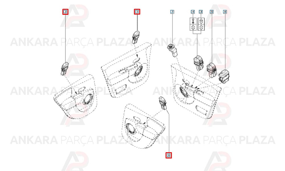 Renault Clio 3 Symbol , Modüs Cam Açma Anahtarı Sağ Mcar
