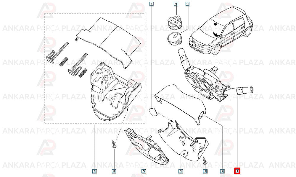 Megane Hb 2002 -> Far Korna Silecek Kumanda Kolları Arka Silgili Valeo