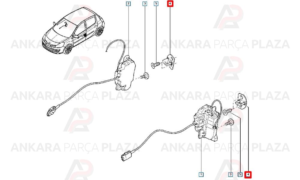 Kapı Kilit Karşılığı Kangoo 3 Master 3 Clio 3 Sağ Veya Sol Adet