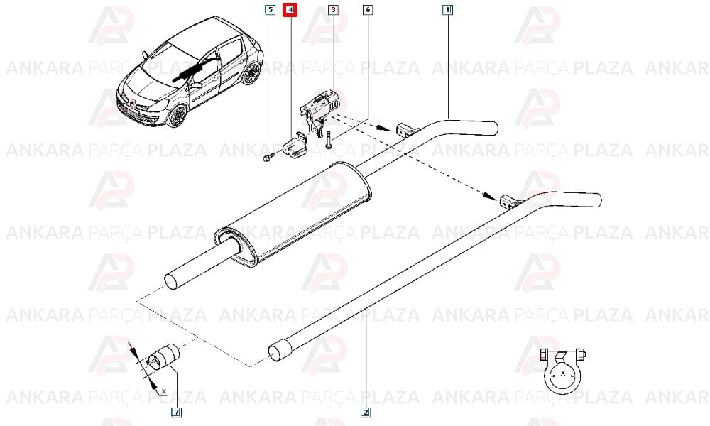 Egzoz Takozu Orta Clio 3 Modüs