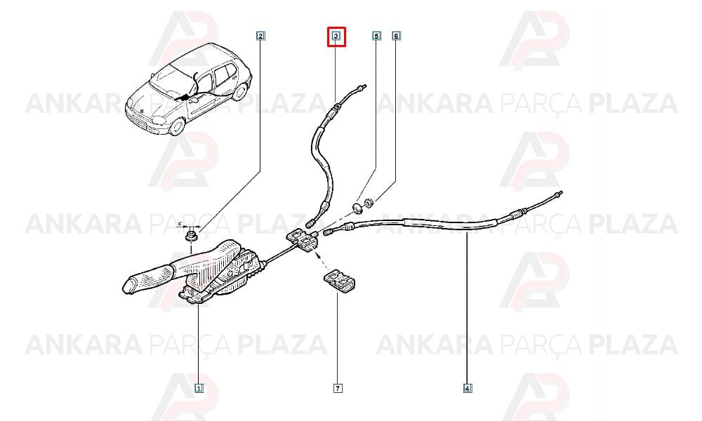 Renault Clio 2 1.5 Dci 07-01 El Fren Teli Sağ Cavo