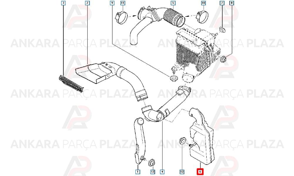 Rezenatör Hava Filtre Ek Kutusu Megane 2 1.4 16V 8200231858