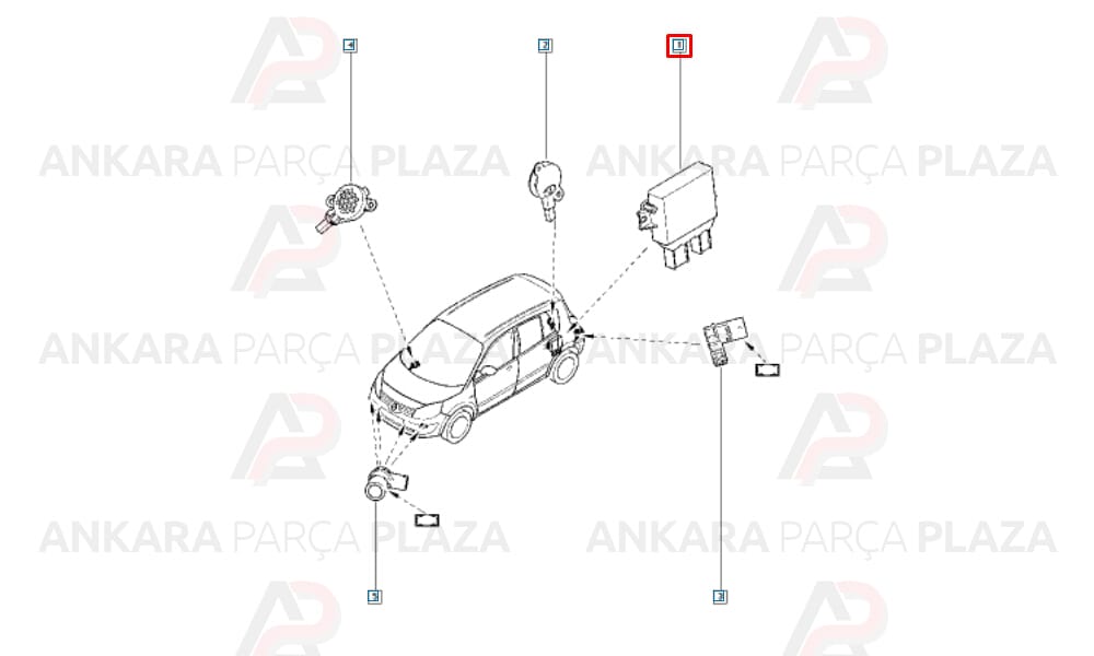 Park Sensör Beyni Twingo 2-Velsatis-Laguna 2-Modüs-Espace 8200235627