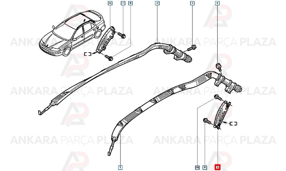 Arka Sol Hava Yastığı Airbag Laguna 2 8200236070