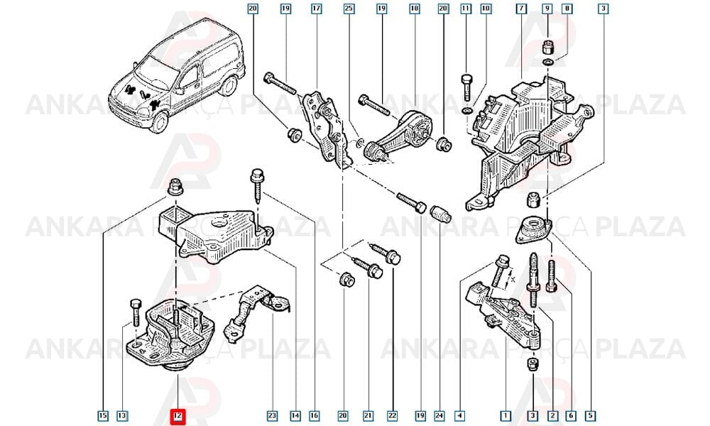 Motor Takozu Sağ Kangoo 2 Clio 2 1.5 8200253037