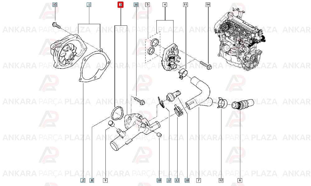 Captur Dokker Kangoo Clio 3 Megane 2 1.5 Dcı Termostat 89C Gates