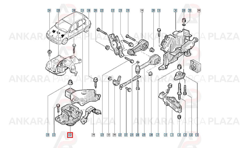 Motor Takozu İpli Kangoo Clio Thalia Symbol 1.5Dcı 1.9