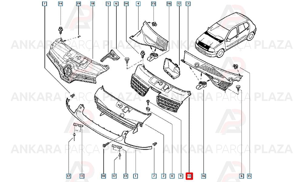 Ön Panjur Clio 2 E.M 2002 - 2005