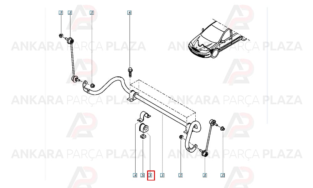 Laguna 2 Viraj Demir Lastiği Ön Sağ Sol Orta İthal Orijinal 8200272594-1