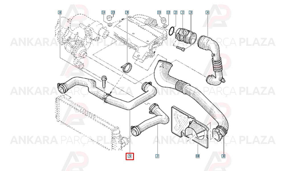 Turbo Borusu Kaucuk Renault : Trafic 2 1.9Dci F9Q