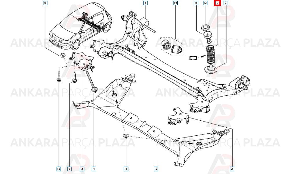 Megane 2 03 - 09 Arka Helezon Yayı Sağ - Sol 2Li Set 8200276539