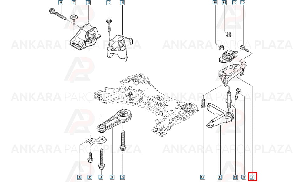 Motor Takoz Bağlantı Ayağı Aliminyum Sol Renault Megane