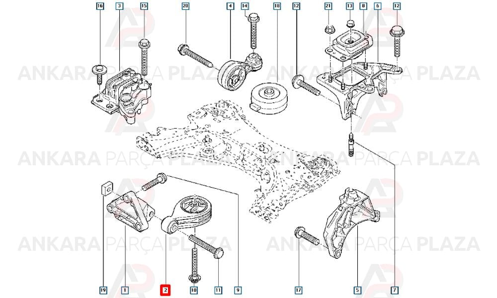 Motor Takozu Arka Alt Renault Megane 2 Grand Scenic 2
