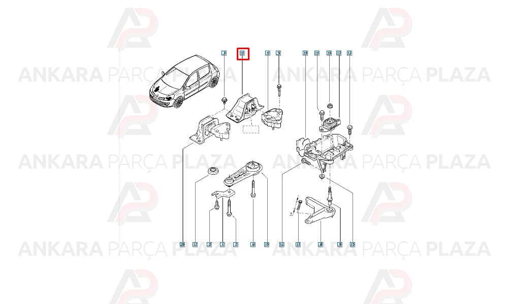 Motor Takozu Sağ Yağlı Renault : Clio 3 1.2 16V 05>