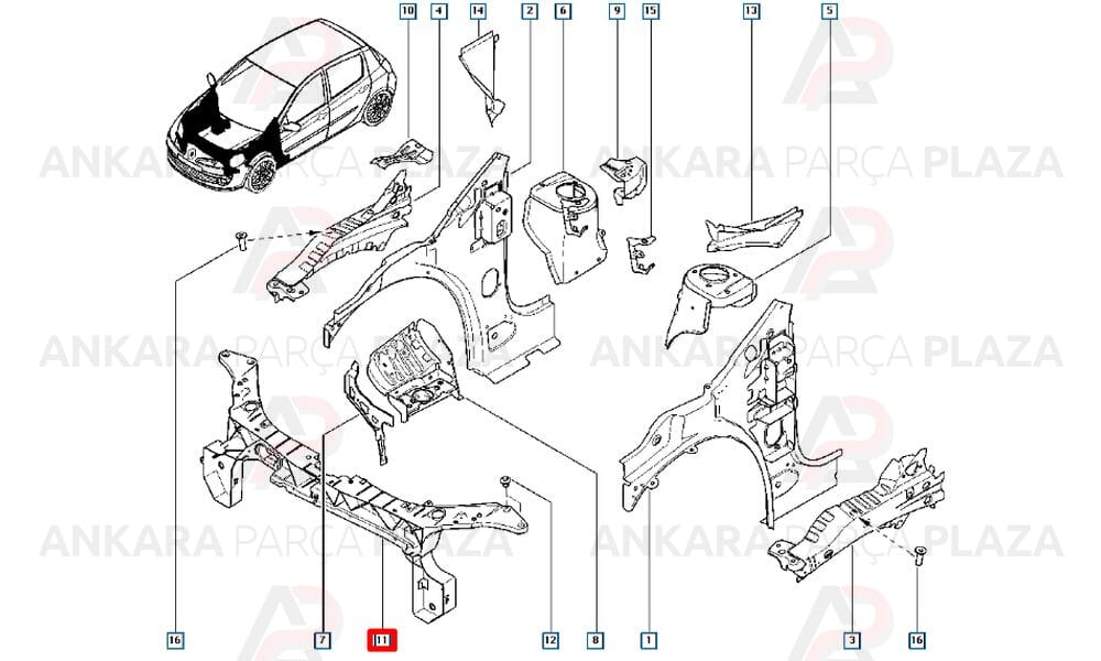Clio Hb 06 - 09 Ön Panel Komple Plastik 8200290143