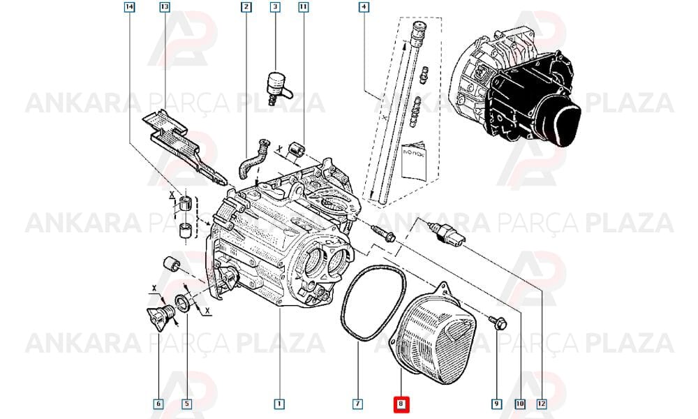 Laguna 2 Logan 2 Megane 2 Şanzıman Arka Kapağı Orijinal 8200297214