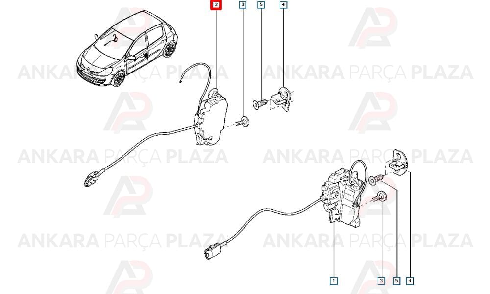 Sağ Ön Kapı Kilidi Clio 3 8200300125