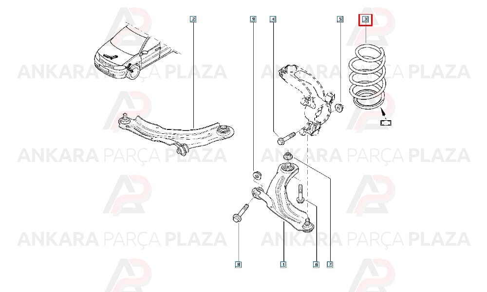 Helezon Yayı Ön Renault Scenic 2, Grand Scenic