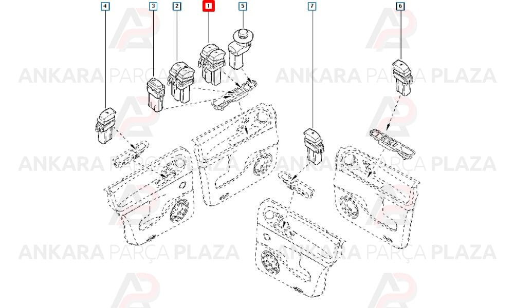 Renault Megane Ön Sol Cam Butonu 2004-2009 Arası Mcar