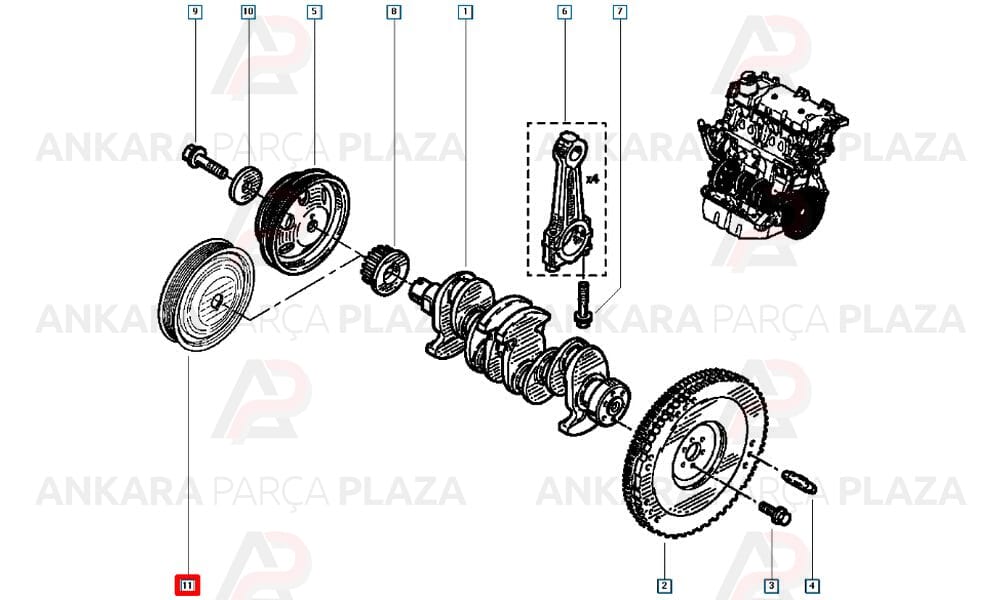 Krank Kasnağı Clio 1.2 16 V D4F 8200315270