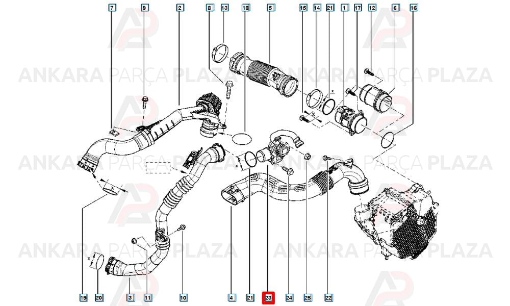 Hava Filtre Borusu Plastik Parça Hariç Kangoo 2 1.5Dcı 85 105 Hp