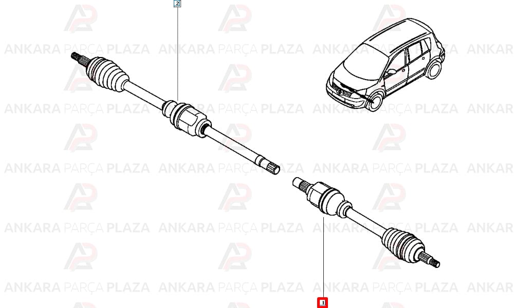 Ön Aks Komple Sol Megane 2 1,5 Dcı 6 Vites 2002 >09 Ölçü : 25X 26X53X 660