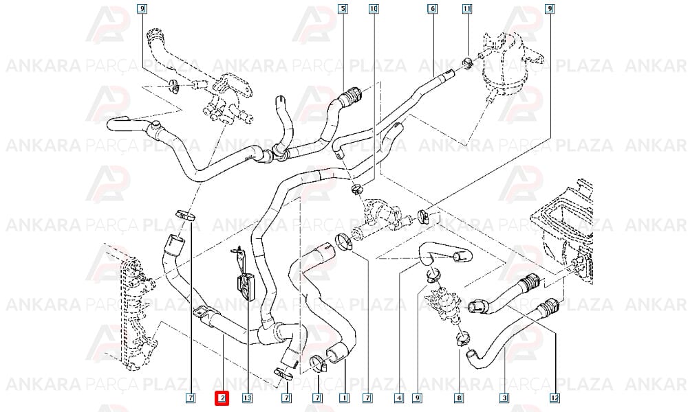Radyatör Alt Hortumu Renault : Clio 2 Symbol 1.5Dci 09>