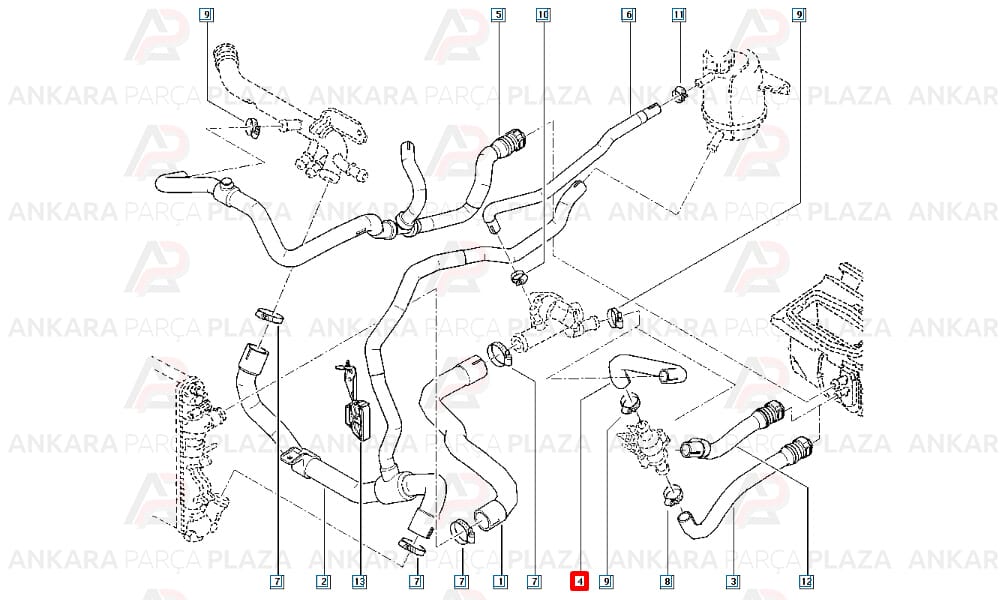 Kalorifer Hortumu Renault : Clio Symbol, Kangoo 2, Clio 2 1.5 Dci 98>