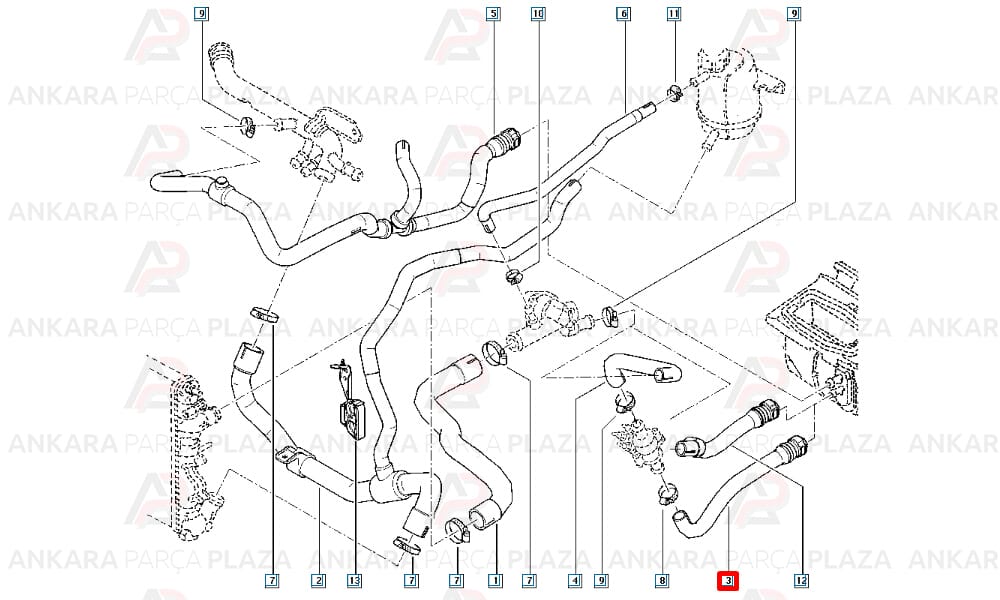 Kalorifer Hortumu Renault : Clio 2 Symbol 1.5Dci 09>