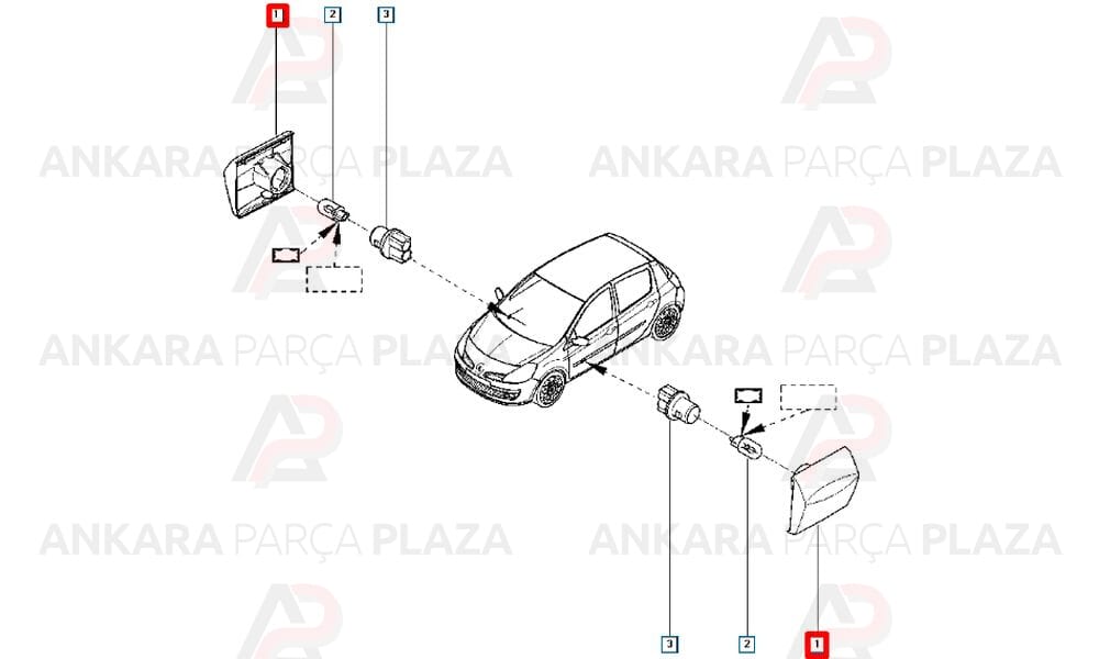 Clio Hb 09-12 Kapı Bandı Sinyali Sağ - Sol Aynı Adet Meydan