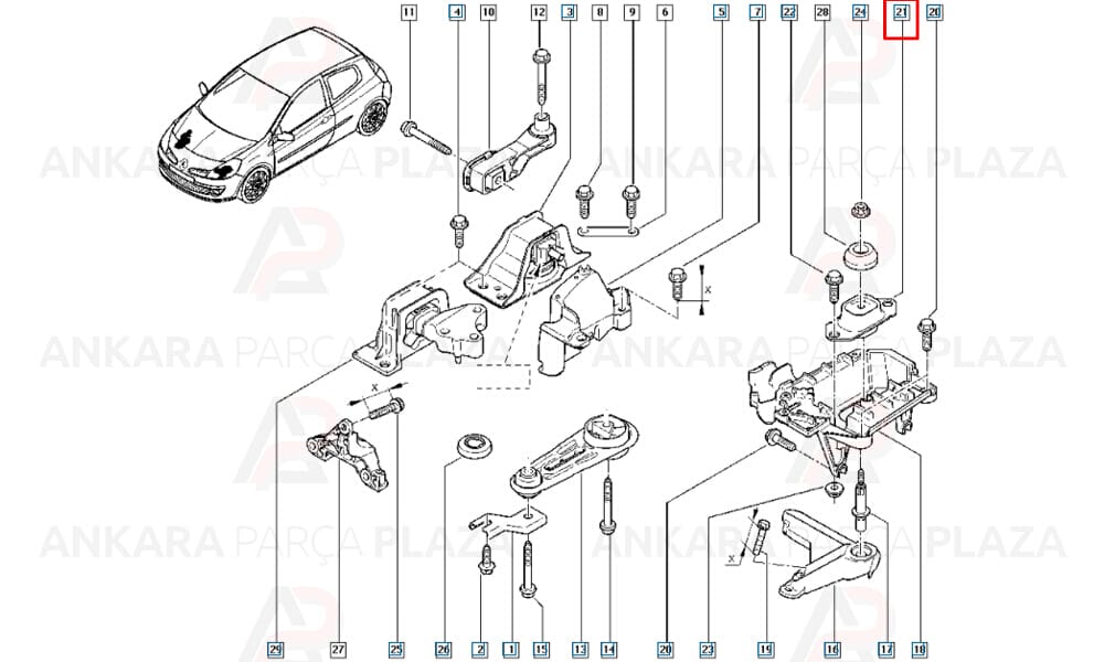Şanzıman Takozu Clio 3 Megane 2 Logan Modüs 2005 >
