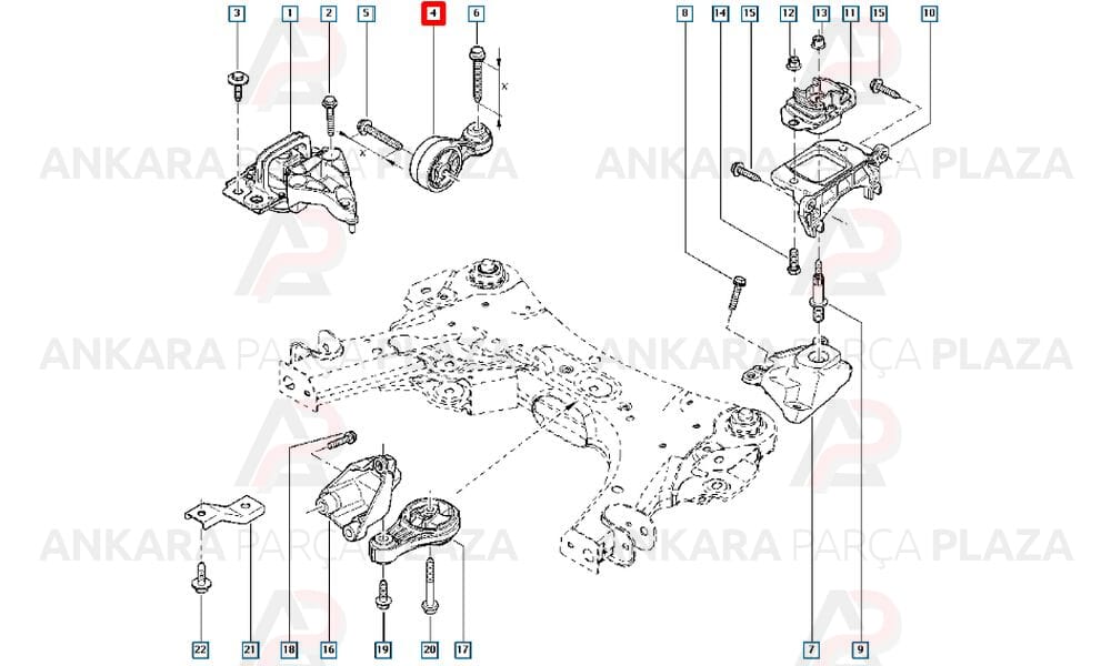 Arka Motor Takozu Megane 2 Kangoo 3 2009 > Scenic