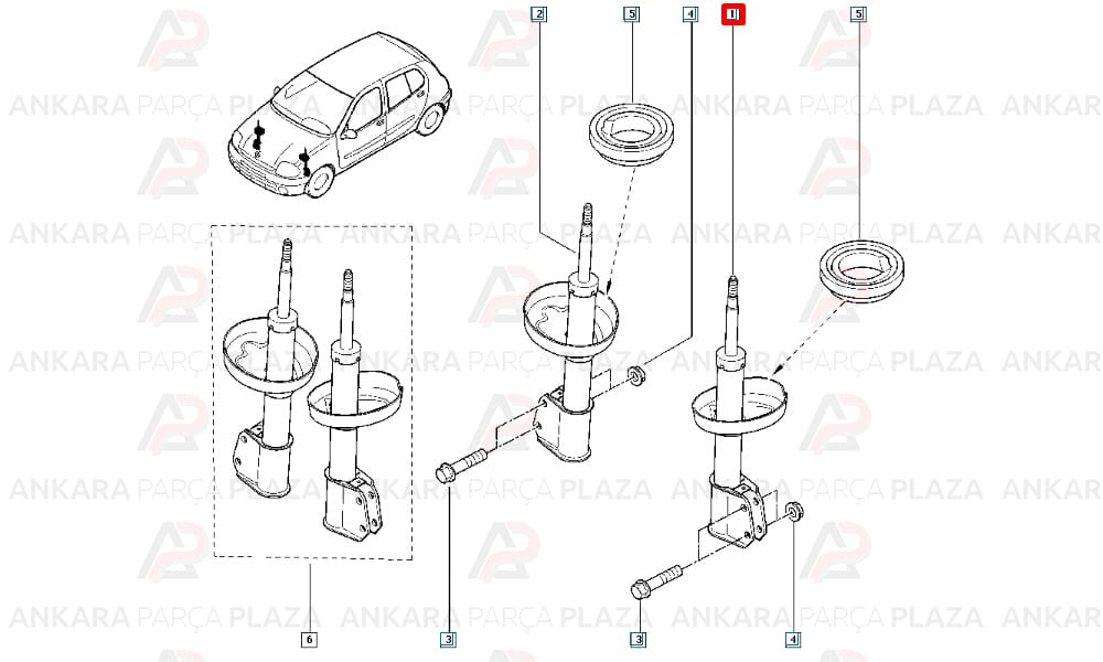 Ön Amortisör Sağ Veya Sol Clio Symbol 1998 - 2005 Yağlı Adet