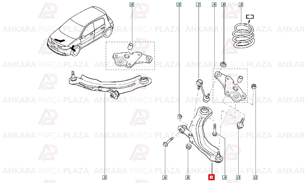 Tabla Salıncak Burcu Megane 2 Clio 3 Modüs Yeni Kangoo