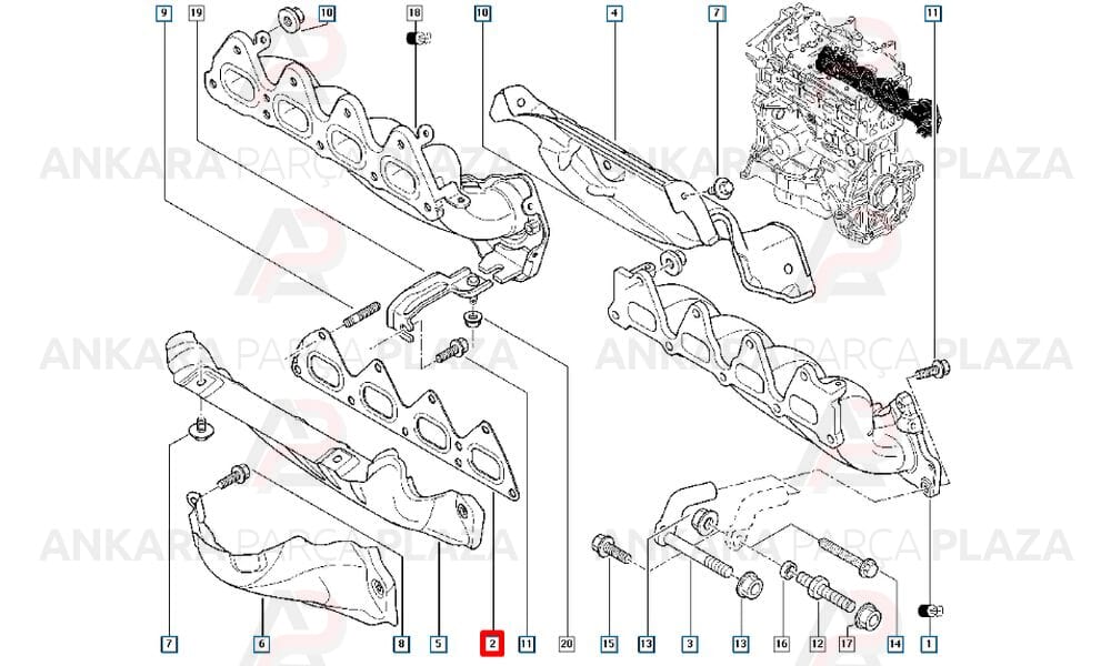 Egzoz Manifold Contası Clio Kangoo Laguna Megane 1,4 16V 1,6 16V