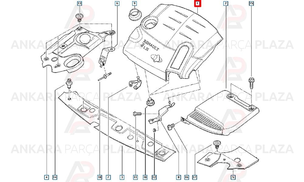 Renault Laguna 08 - 12 Motor Üst Kapağı 1,5 Dcı K9K 8200365952