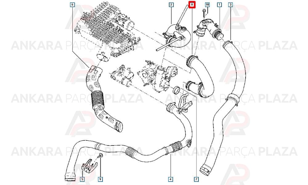 Hava Filtre Borusu Kangoo Clio 2 1.5Dcı K9K 8200280084
