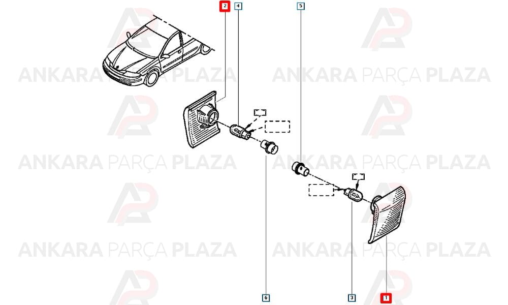 Laguna 2 Yan Ayna Sinyal Lambası Sağ Orijinal 8200379188